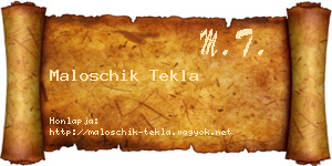 Maloschik Tekla névjegykártya